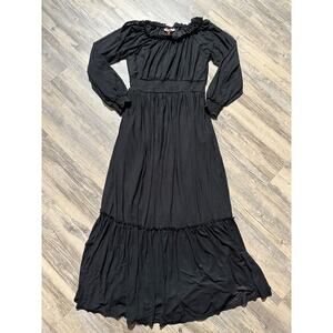 Maxi Dress Knox Rose Women's Long Sleeve A-Line Black XS Target Sheer Sleeve